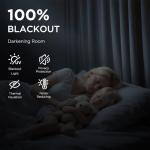 CUCRAF 100% Blackout Curtains 90 inches Length 2 Panels Set, Room Darkening Linen Textured Curtain Grommet for Bedroom Living Room, Light Blocking Thermal Insulated Drapes (52 x 90 Inch,Off White)