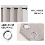 CUCRAF 100% Blackout Curtains 90 inches Length 2 Panels Set, Room Darkening Linen Textured Curtain Grommet for Bedroom Living Room, Light Blocking Thermal Insulated Drapes (52 x 90 Inch,Off White)