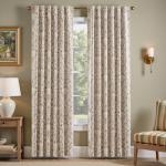 jinchan Floral Blackout Curtains for Bedroom Living Room 84 Inches Length Farmhouse Curtains Room Darkening Vintage Drapes Traditional Rod Pocket Window Treatment 2 Panels Set Taupe on Beige