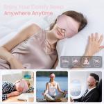 BeHoomi Sleep Mask, Premium Eye Mask for Sleeping, Total Blackout, Super Soft Comfort, Adjustable Fit, Upgraded 3D Ergonomic Designed Sleeping Mask for Home, Office, Travel, Meditation, Yoga, Pink