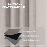 CUCRAF 100% Blackout Curtains 90 inches Length 2 Panels Set, Room Darkening Linen Textured Curtain Grommet for Bedroom Living Room, Light Blocking Thermal Insulated Drapes (52 x 90 Inch,Off White)