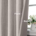 CUCRAF 100% Blackout Curtains 90 inches Length 2 Panels Set, Room Darkening Linen Textured Curtain Grommet for Bedroom Living Room, Light Blocking Thermal Insulated Drapes (52 x 90 Inch,Off White)