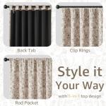 jinchan Floral Blackout Curtains for Bedroom Living Room 84 Inches Length Farmhouse Curtains Room Darkening Vintage Drapes Traditional Rod Pocket Window Treatment 2 Panels Set Taupe on Beige