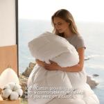 Beautyrest Luxury Hotel Collection Down Comforter King Size - 100% Cotton All Season Duvet Insert, Fluffy Goose Feather Fiber with Corner Tabs, White (106" W X 90" L)