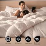 Beautyrest Luxury Hotel Collection Down Comforter King Size - 100% Cotton All Season Duvet Insert, Fluffy Goose Feather Fiber with Corner Tabs, White (106" W X 90" L)