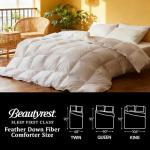 Beautyrest Luxury Hotel Collection Down Comforter King Size - 100% Cotton All Season Duvet Insert, Fluffy Goose Feather Fiber with Corner Tabs, White (106" W X 90" L)