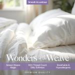 Carressa Linen 100% Egyptian Cotton Full Size Sheets - 600 Thread Count Full Size Egyptian Cotton Sheets (4 PC, Crisp White), Soft, Cooling, 16" Deep Pocket Sateen Weave Luxury Hotel Bed Sheet Set