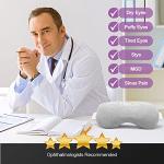 Umisleep Lavender Eye Mask, Aromatherapy Weighted Sleep Mask for Dry Eyes Men Women, Microwave Heated Hot Therapy Eye Cover Moist Compression Pain Relief, Pillow for Puffy Eyes, Sinus Pain, Grey