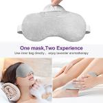 Umisleep Lavender Eye Mask, Aromatherapy Weighted Sleep Mask for Dry Eyes Men Women, Microwave Heated Hot Therapy Eye Cover Moist Compression Pain Relief, Pillow for Puffy Eyes, Sinus Pain, Grey