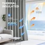 Joydeco Blackout Curtains for Bedroom - 84 Inch Long 100% Light Blocking 2 Panels Light Grey Drapes, Thermal Insulated Room Darkening Curtains, Linen Textured for Living Room, Rod Pocket & Back Tabs