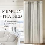 YZ HOME Pinch Pleated Linen Curtains 100% Blackout 84 Inches Long for Living Room Bedroom, Memory Thermal Insulated Room Darkening Window Drapes with Rings Hooks, 2 Panels, Natural, 40" Wx84 L