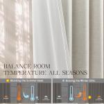YZ HOME Pinch Pleated Linen Curtains 100% Blackout 84 Inches Long for Living Room Bedroom, Memory Thermal Insulated Room Darkening Window Drapes with Rings Hooks, 2 Panels, Natural, 40" Wx84 L