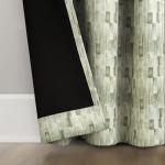 Sun Zero Vernon 2-Pack Monochrome Brushstrokes Magnetic Closure 100% Total Blackout Grommet Curtain Panel Pair, Olive Green, 40" W x 84" L (2 Panels)