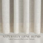 YZ HOME Pinch Pleated Linen Curtains 100% Blackout 84 Inches Long for Living Room Bedroom, Memory Thermal Insulated Room Darkening Window Drapes with Rings Hooks, 2 Panels, Natural, 40" Wx84 L