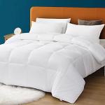 Oaken-Cat 100% Cotton Cover Down Alternative Comforter Queen - All Season Ultra-Soft Skin-Friendly Cloud Breathable Microfiber Comforter Duvet Insert (90x90, White)