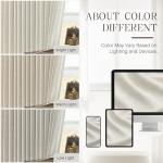 YZ HOME Pinch Pleated Linen Curtains 100% Blackout 84 Inches Long for Living Room Bedroom, Memory Thermal Insulated Room Darkening Window Drapes with Rings Hooks, 2 Panels, Natural, 40" Wx84 L