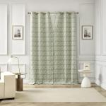 Sun Zero Vernon 2-Pack Monochrome Brushstrokes Magnetic Closure 100% Total Blackout Grommet Curtain Panel Pair, Olive Green, 40" W x 84" L (2 Panels)