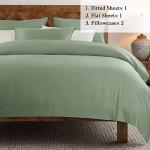 SONORO KATE Bed Sheet Set Super Soft Microfiber 1800 Thread Count Luxury Egyptian Sheets 16-Inch Deep Pocket，Wrinkle and Hypoallergenic-4 Piece (Sage, Queen)