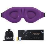 MZOO Luxury Sleep Eye Mask for Side Sleeper Men Women, Zero Eye Pressure 3D Sleeping Mask, Light Blocking Patented Design Night Blindfold, Soft Eye Shade Cover for Travel, Purple