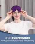 MZOO Luxury Sleep Eye Mask for Side Sleeper Men Women, Zero Eye Pressure 3D Sleeping Mask, Light Blocking Patented Design Night Blindfold, Soft Eye Shade Cover for Travel, Purple
