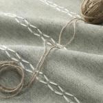 XOGUIBO Sage Green Boho Blackout Curtains 2 Panels 84 Inch for Living Room Bedroom, Linen Texture Farmhouse Curtains with Tassels and White Cotton Embroidery Vintage Rustic Country Western