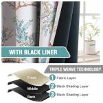 H.VERSAILTEX 100% Blackout Floral Curtains 84 inch Length 2 Panels Vintage Curtains Patterned Printed Thermal Insulated Curtain for Living Room Bedroom Window Treatment Grommet Drapes, Teal/Rust