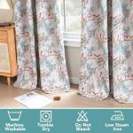 H.VERSAILTEX 100% Blackout Floral Curtains 84 inch Length 2 Panels Vintage Curtains Patterned Printed Thermal Insulated Curtain for Living Room Bedroom Window Treatment Grommet Drapes, Teal/Rust