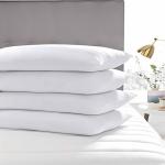 Acteb Medium Support Bed Pillows Queen Size Set of 4 Pack for Sleeping 20"x30", Hypoallergenic Skin Friendly Down Alternative Filling for Side Stomach Back Sleeper Machine Washable