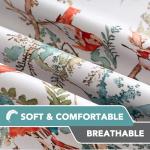 H.VERSAILTEX 100% Blackout Floral Curtains 84 inch Length 2 Panels Vintage Curtains Patterned Printed Thermal Insulated Curtain for Living Room Bedroom Window Treatment Grommet Drapes, Teal/Rust