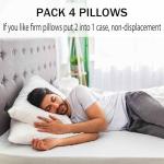 Acteb Medium Support Bed Pillows Queen Size Set of 4 Pack for Sleeping 20"x30", Hypoallergenic Skin Friendly Down Alternative Filling for Side Stomach Back Sleeper Machine Washable