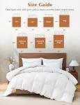 KUSNUG Hotel Goose Feather Down Fiber Comforter King Size, 100% Organic Cotton Duvet Insert with 8 Loops, All Season Extra Fluffy Luxury Bedding(106"x90", White)