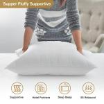 Acanva Bed Pillows for Sleeping, Cooling Hotel Quality with Premium Soft 3D Down Alternative Fill for Back, Stomach or Side Sleepers, Queen (Pack of 2), White