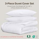 California Design Den 3 Pc Full/Queen Duvet Cover Set - Winner Good Housekeeping Best Bedding Awards 2025, 400 Thread Count Sateen, 100% Cotton Duvet Cover Queen Size,Button Closure,Corner Ties -White