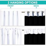 NICETOWN White 100% Blackout Curtains for Bedroom, 2 Thick Layers Completely Blackout Rod Pocket Thermal Insulated Drapes for Kitchen Window (1 Pair, 62 inches Width x 63 inches Length Each Panel)