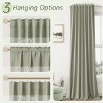 Sage Green 100% Blackout Linen Curtains 84 Inch Length 2 Panels Set for Living Room Bedroom Back Tab Thermal Insulated Black Out Drapes Room Darkening Farmhouse Style for Bedroom Window Curtains