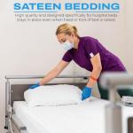 SATEEN BEDDING STORE 3 Piece Hospital Bed Sheet Set, 100% Egyptian Cotton 400 Thread Count, Soft and Comfy, Standard Size 36X80 Inch with 6 Inch Deep Pocket, White Solid