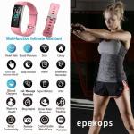 epekops Fitness Tracker with Heart Rate Monitor/Step Counter/Calories, Activity Tracker Smart Watch Sleep Monitor, IP68, Health Tracker Pedometer for Man Women