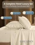 LANE LINEN King Size Bed Sheet Set – 600 Thread Count Long-Staple 100% Cotton Sheet Set King Size, Hotel Premium Soft Silky Sateen Finish, Durable Bedding Set, Elasticised 15" Deep Pocket – Linen
