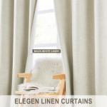 Anpark Natural 100% Blackout Linen Curtains for Bedroom Black Out Curtains 84 Inch Long 1 Panel Extra Wide Farmhouse Window Curtain for Living Room,Grommet Room Darkening Drapes,100" W x 84" L