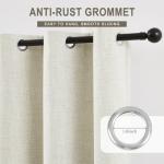 Anpark Natural 100% Blackout Linen Curtains for Bedroom Black Out Curtains 84 Inch Long 1 Panel Extra Wide Farmhouse Window Curtain for Living Room,Grommet Room Darkening Drapes,100" W x 84" L