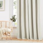 Anpark Natural 100% Blackout Linen Curtains for Bedroom Black Out Curtains 84 Inch Long 1 Panel Extra Wide Farmhouse Window Curtain for Living Room,Grommet Room Darkening Drapes,100" W x 84" L