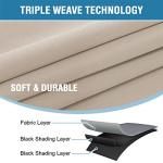 H.VERSAILTEX 100% Blackout Curtains for Bedroom with Black Liner Full Room Darkening Curtains 84 Inch Long Thermal Insulated Back Tab/Rod Pocket Window Drapes for Living Room, 2 Panels, Natural Sand