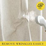 NICETOWN Natural Bedroom Full Blackout Linen Curtain Panels Set of 2, 52" by 72", Cold Reducing Thick Insulated Classic Grommet Blackout Draperies with White Thermal Insulated Liner for Windows