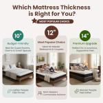 SLEEP100 Queen 14-Inch Gel Memory Foam Mattress– Medium Firm Cooling Mattress in a Box for Side Sleepers & Hot Sleepers – Targeted Pressure Relief – Fiberglass Free, CertiPUR-US, 365-Night Trial