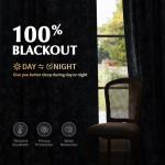 FMFUNCTEX 100% Blackout Floral Curtains for Bedroom, Blue Curtains 63 inch Length Blossom Flower Patterned for Living Room, Thermal Insulated Farmhouse Drapes, Grommet Top 2 Panels (White on Blue)