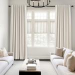 Topfinel Extra Long Total Blackout Linen Curtains 108 Inches Long for Living Room Large Window with Hooks, Room Darkening Textured Cold Block Rustic Acoustic Heavy Ivory Track Curtains 2 Panels 9 FT