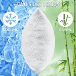 BETU Cooling Pillows Queen Size Set of 2, Shredded Memory Foam Pillows Cool for Hot Sleepers, Adjustable Firm Soft Support Bed Pillows Perfect for Back Neck Pain and Side Sleeping with Cover, White