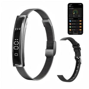 ZBNMY Health Smart Bracelet,Fitness Tracker with Heart Rate, Sleep Monitoring, Blood Oxygen, Step Counting for iOS and Android, No Subscription Fee, Waterproof(Black)