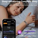 ZBNMY Health Smart Bracelet,Fitness Tracker with Heart Rate, Sleep Monitoring, Blood Oxygen, Step Counting for iOS and Android, No Subscription Fee, Waterproof(Black)