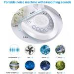 Raynic White Noise Machine, Battery Powered Sound Machine, Portable Sleep Machine with 24 Natural Soothing Sounds, Timer, USB Port, Headphone Jack for Baby, Kids, Adults, Travel, Office, Home (Silver)